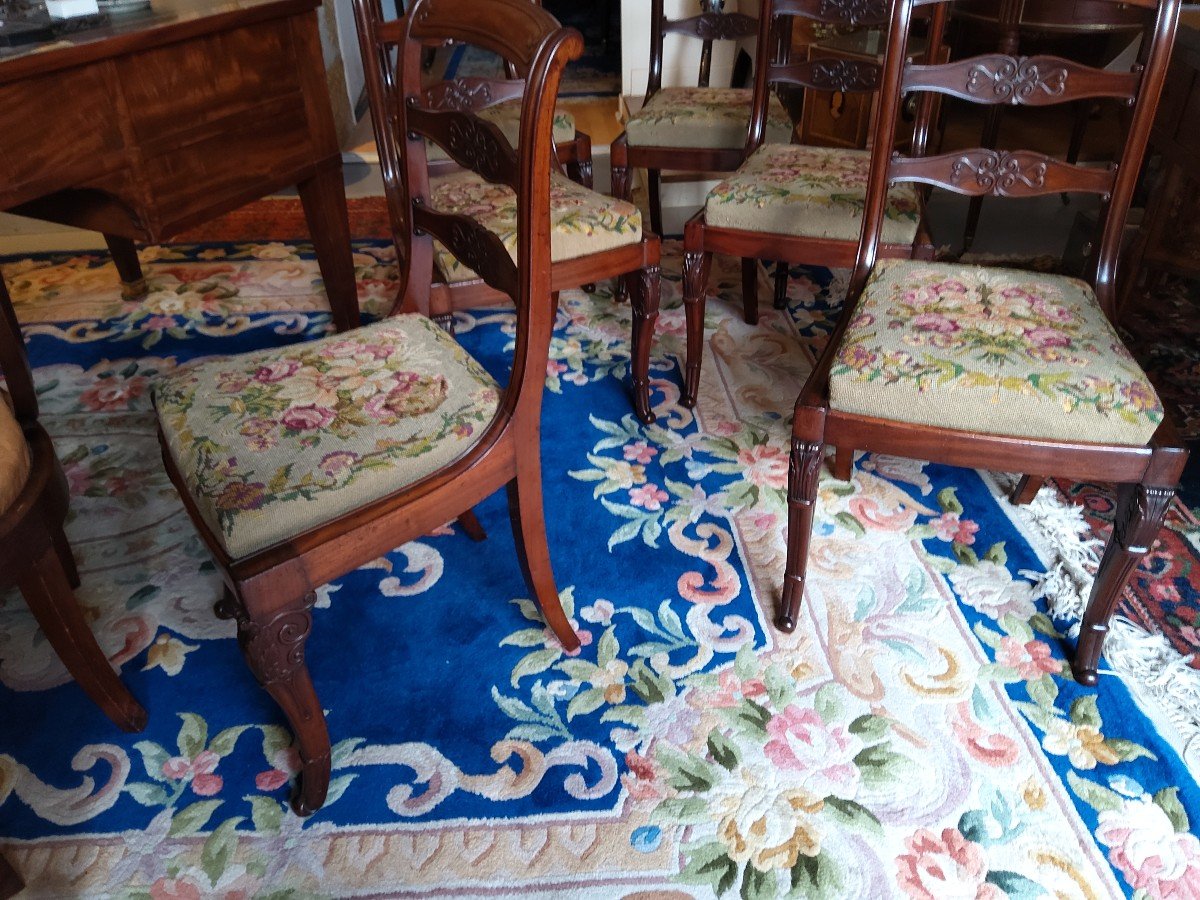 Series Of 6 Mahogany Restoration Period Chairs-photo-1